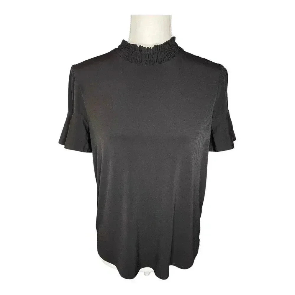 Laundry By Shelli Segal Women’s Size‎ Small High Neck Cutout Back Flutter Sleeve